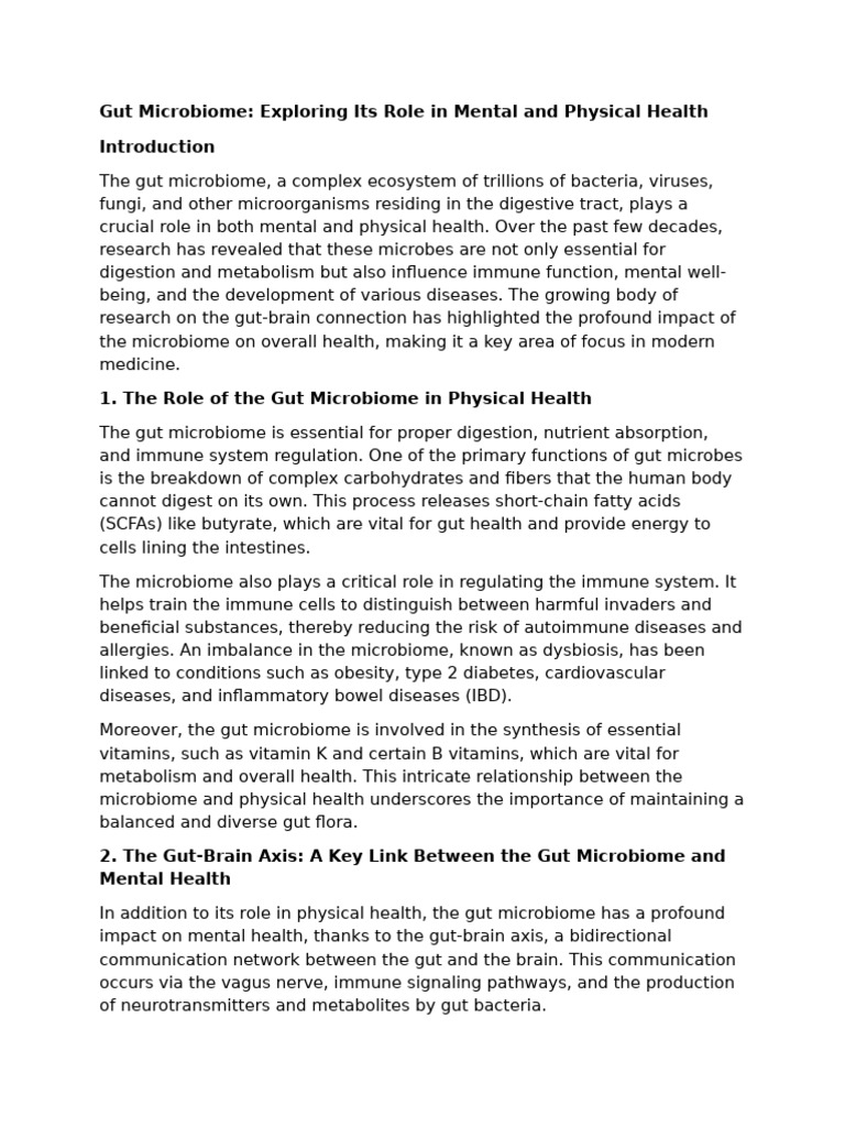 Gut Microbiome's Impact on Health | PDF | Gastrointestinal Tract | Biology