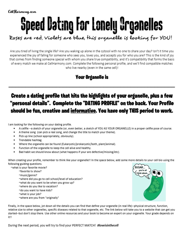 Organelles' Speed Dating Event | PDF | Organelle | Cell (Biology)