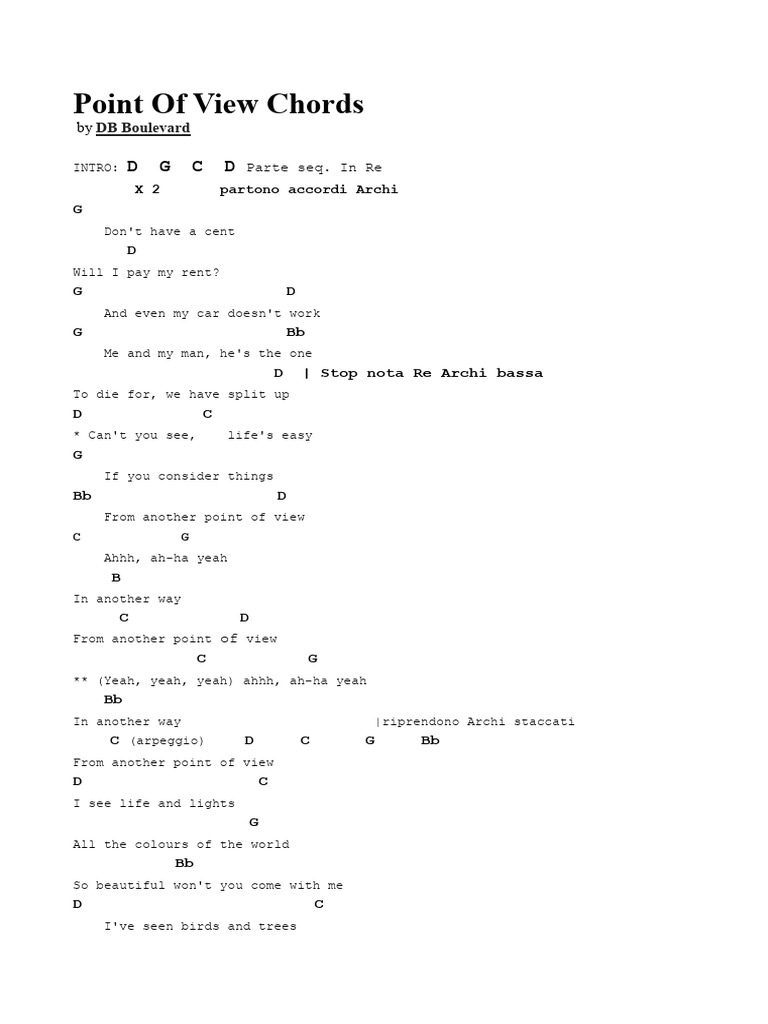 Point of View Chords PDF