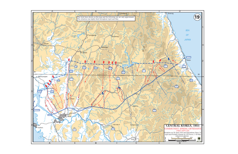 Central Korea, Communist Spring Offensive, Situation 30 April 1951 and ...