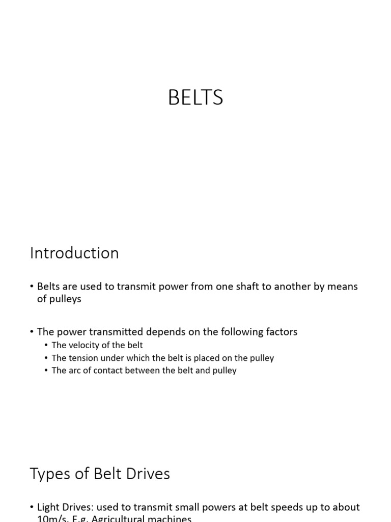 BELTS 1 | PDF | Belt (Mechanical) | Mechanical Engineering