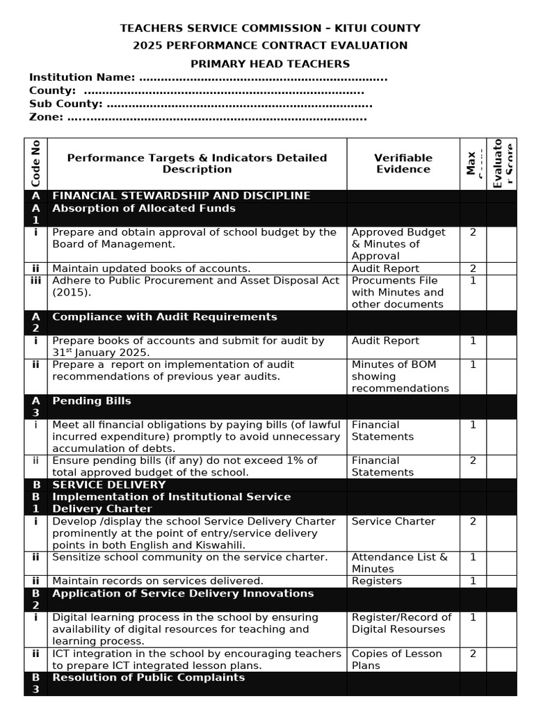 REVISED PC Evaluation Primary | PDF | Teachers | Audit