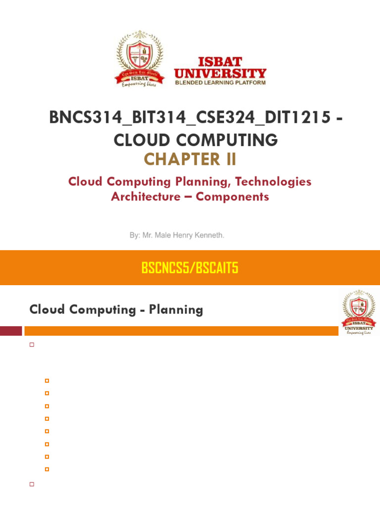2 Cloud Computing Planning, Technologies Architecture - Components ...
