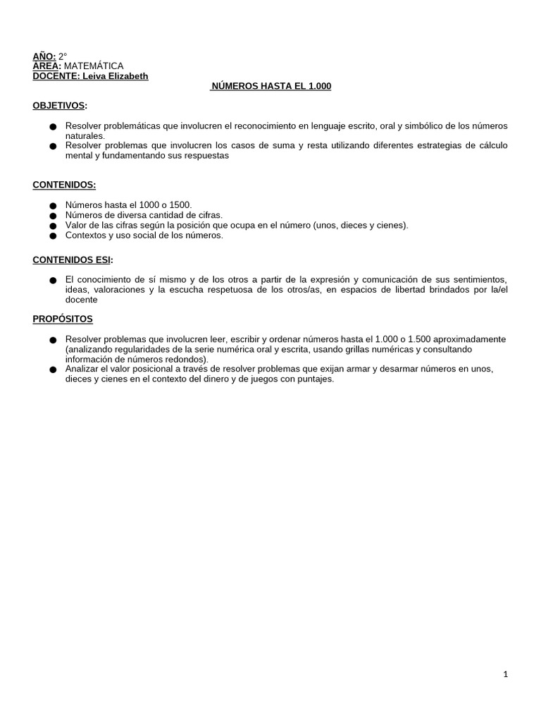 Números hasta 1000: Enseñanza Matemática | PDF | Dinero | Moneda