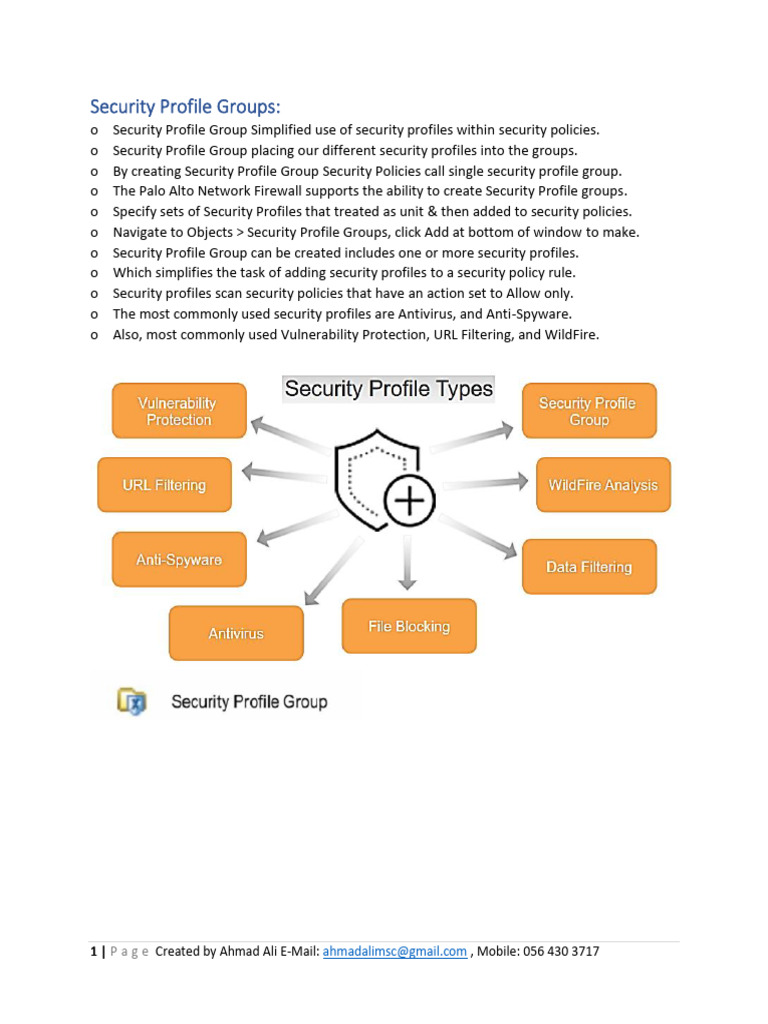 Creating Security Profile Groups in Palo Alto | PDF