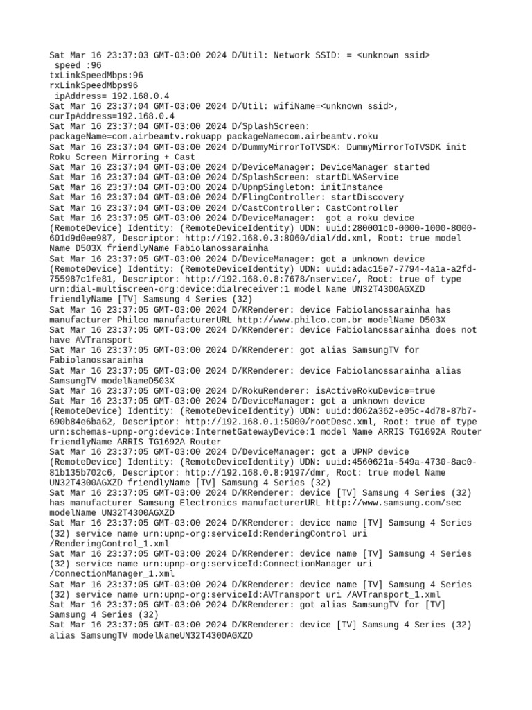 Roku and Device Network Log Analysis | PDF | Network Socket | Xbox 360