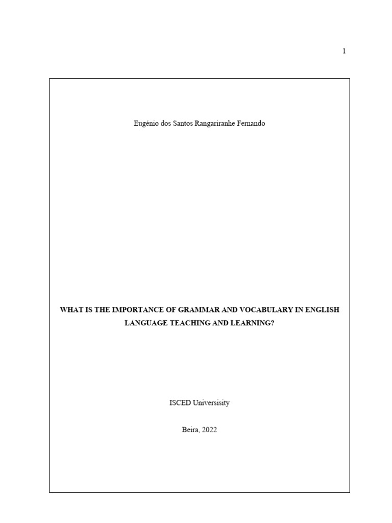 Importance of Grammar and Vocabulary in English | PDF | Vocabulary ...