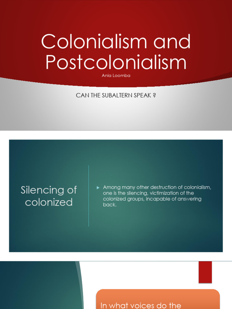 Recovering Subaltern Voices in Postcolonialism | PDF