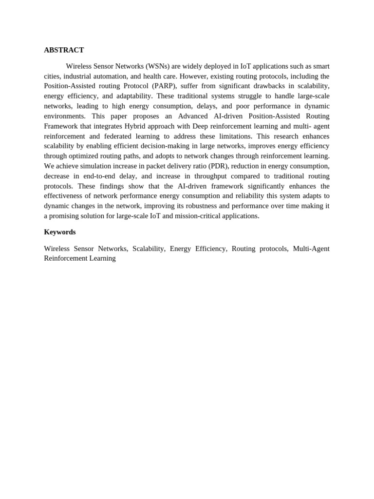 AI-Driven Routing for Wireless Sensor Networks | PDF | Routing ...