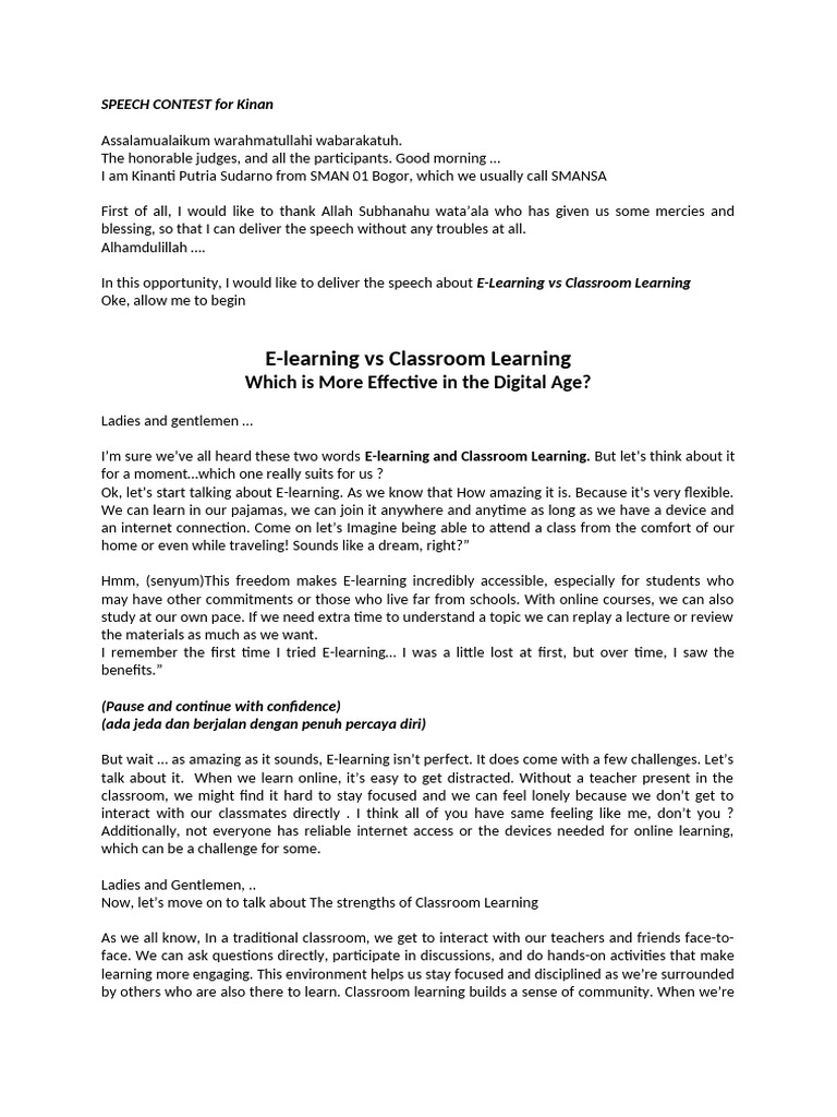 E-Learning vs Classroom Learning Debate | PDF | Educational Technology ...
