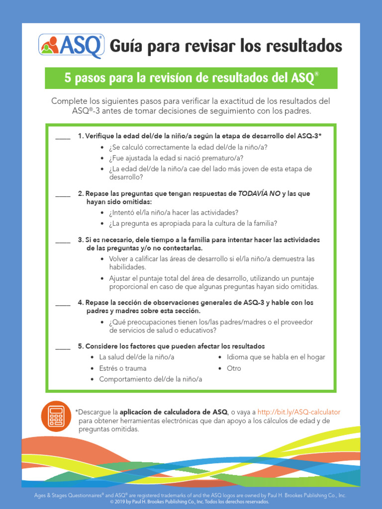 5 Steps To Review ASQ 3 - Spanish | PDF | Sicología | Ciencias del ...