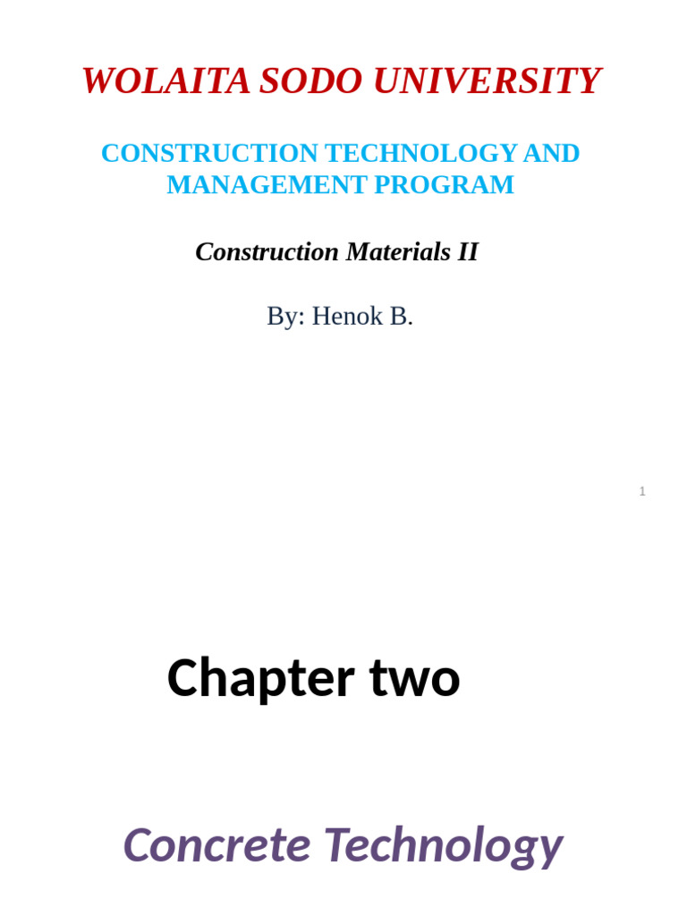 Concrete Technology Overview and Types | PDF | Concrete | Construction ...