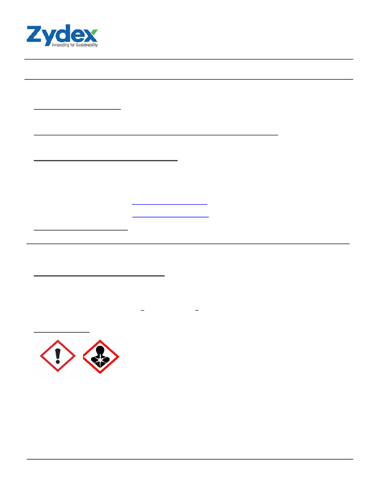 ZYCOTHERM SP 2 Safety Data Sheet | PDF | Occupational Safety And Health ...