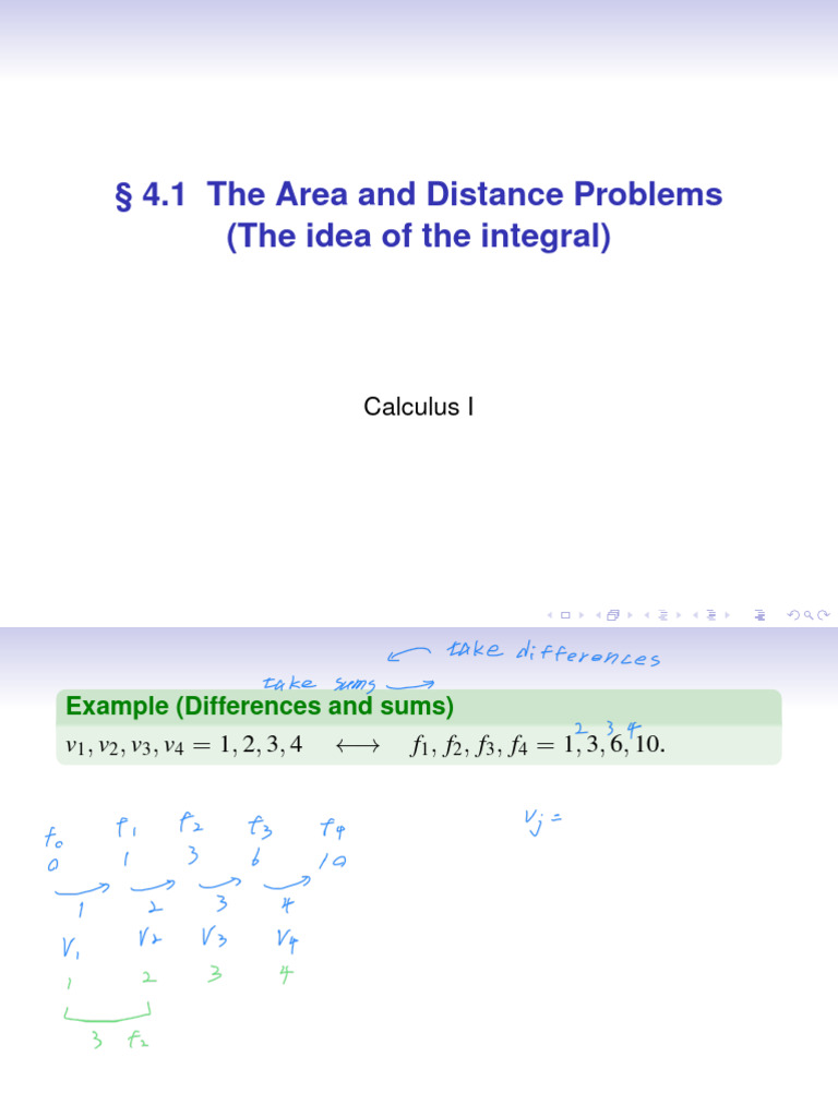 Area and Distance in Calculus I | PDF