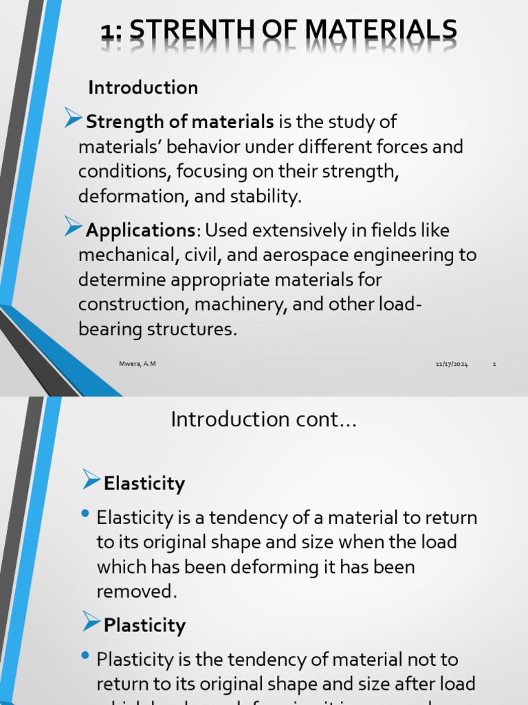 Strength of Materials: Key Concepts | PDF | Deformation (Engineering ...