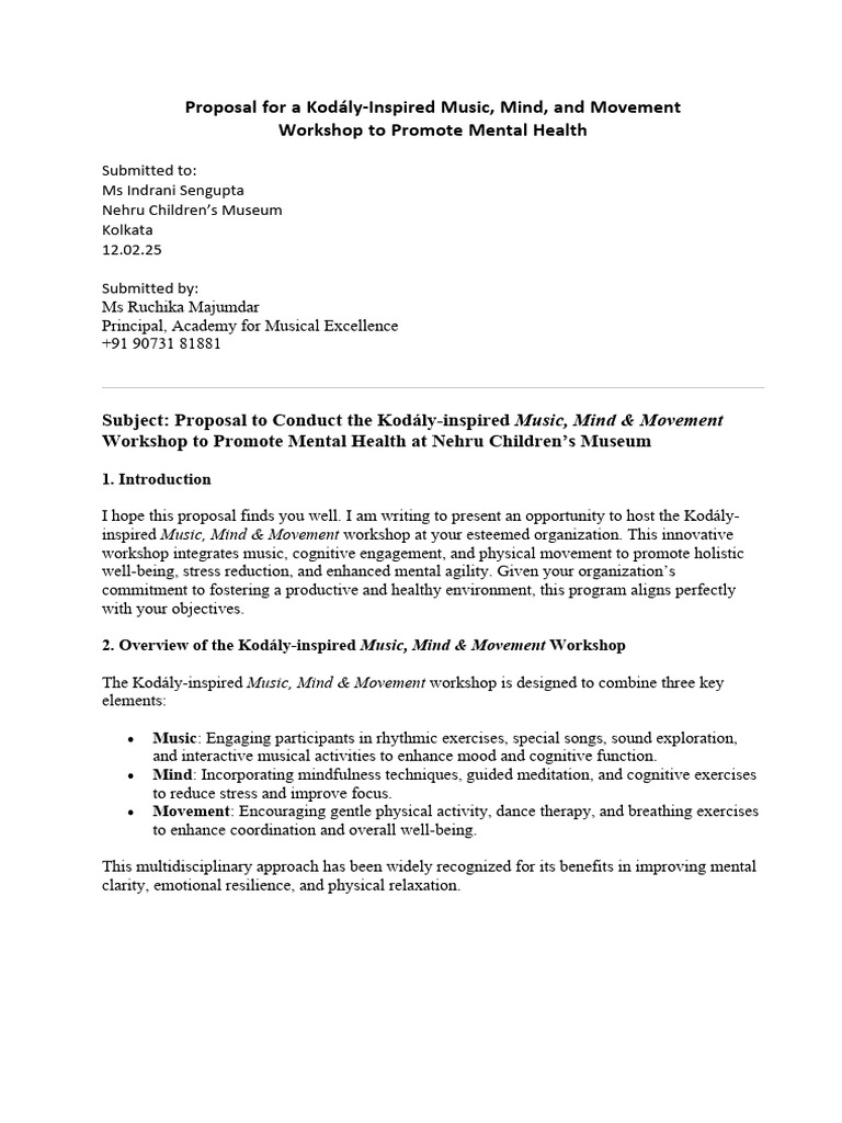 Kodály Music Workshop for Mental Health | PDF | Mindfulness | Mind