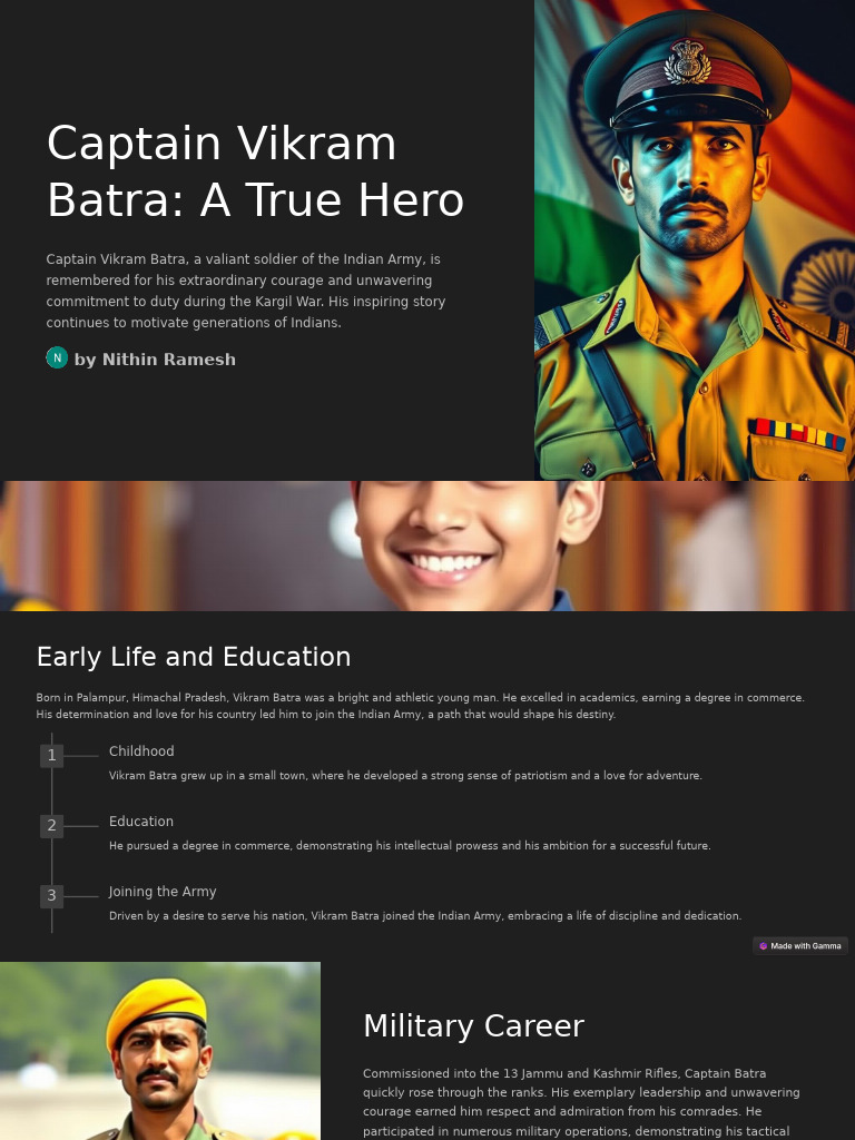Captain Vikram Batra: A Hero's Legacy | PDF | Military | Military ...