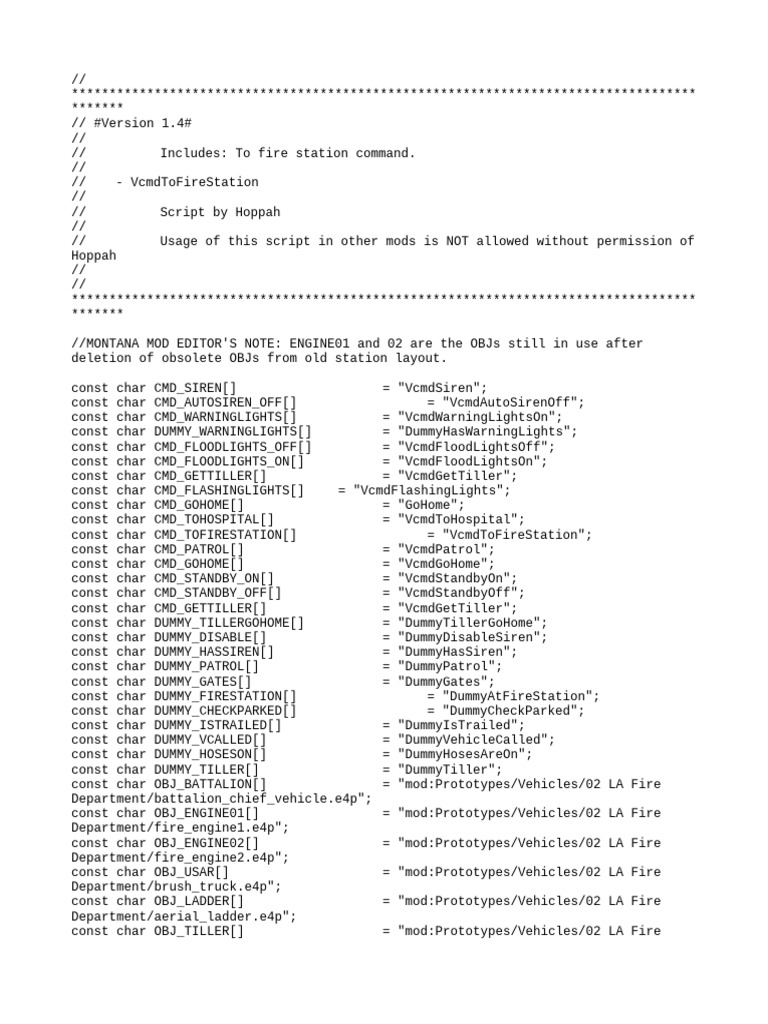 Fire Station Command Script Guide | PDF