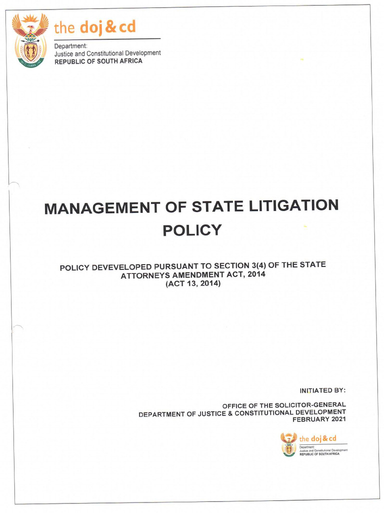 Management's of State Litigation Policy | PDF