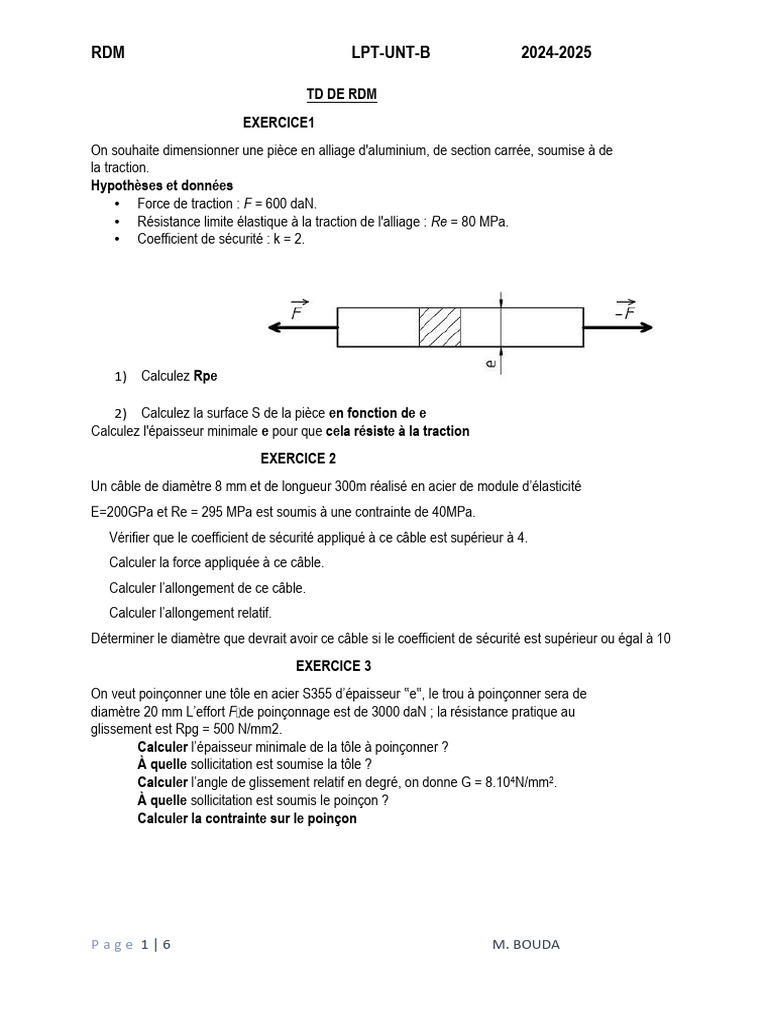 Dimensionnement et calculs en RDM | PDF | Résistance des matériaux ...