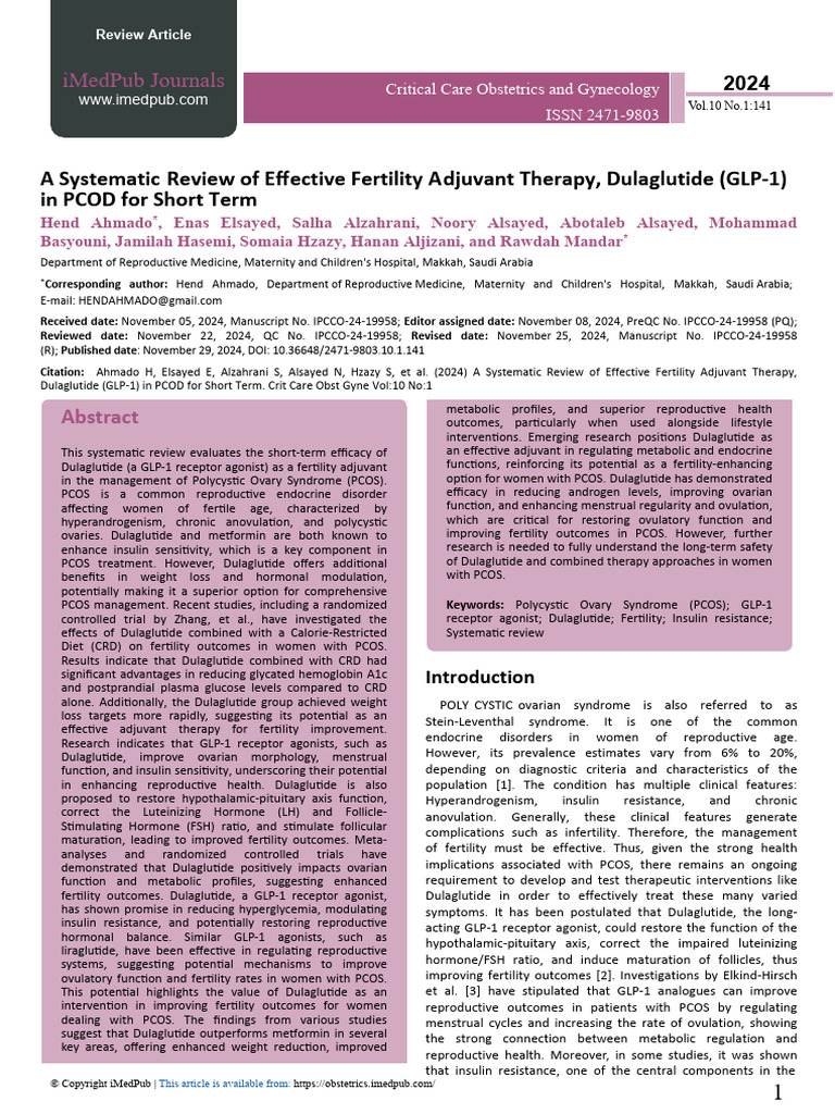 Curated visual reference: Fresh Look at A Systematic Review Of Short Term Effective Fertility Adjuvant In
