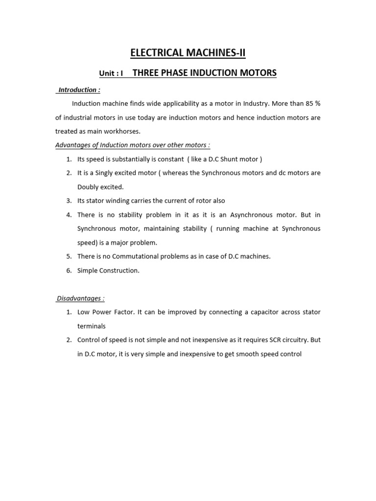 Three Phase Induction Motors Overview | PDF | Electric Motor ...
