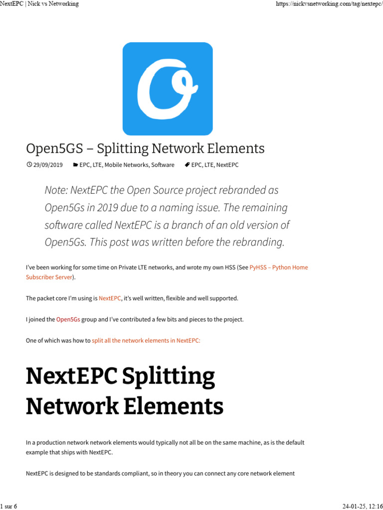NextEPC Network Element Splitting Guide | PDF | Internet Standards ...