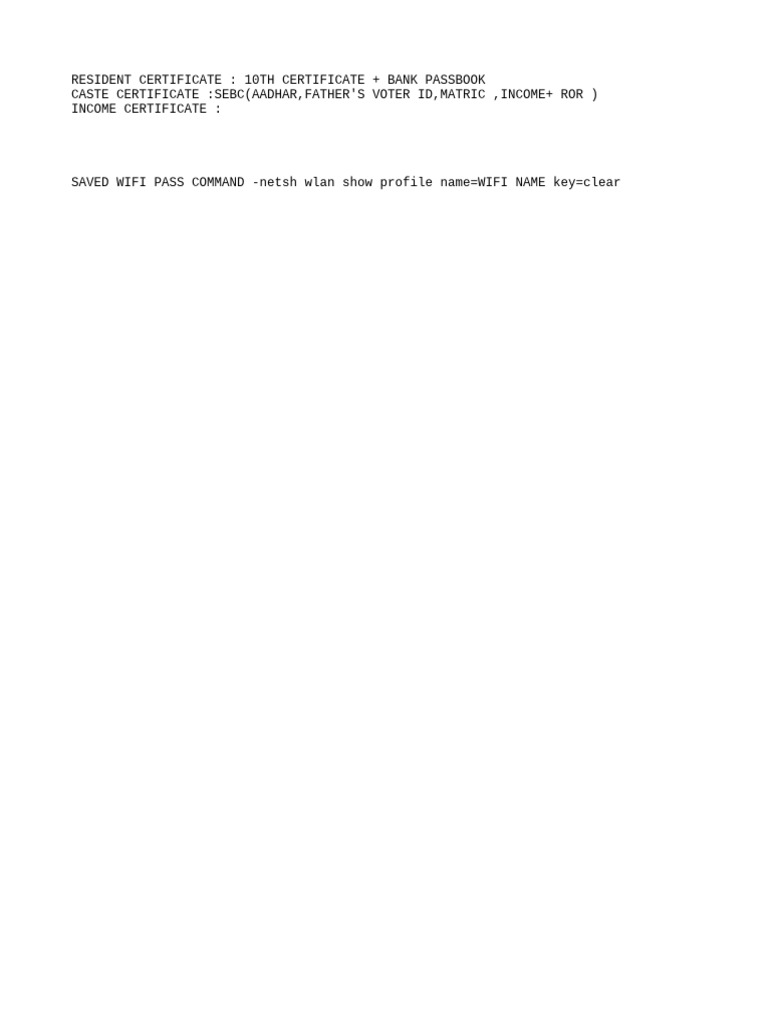 Resident and Income Certificate Guide | PDF
