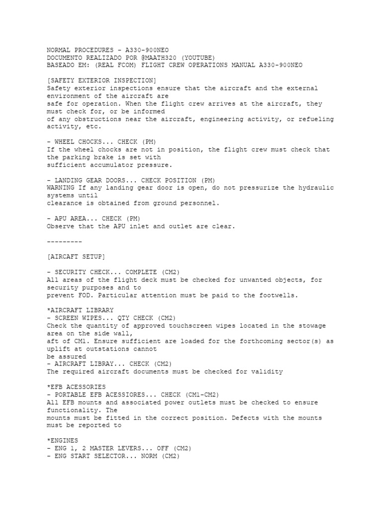 Sop - Normal Procedures - A339 by Math - Versão para Apoiadores e Vips ...
