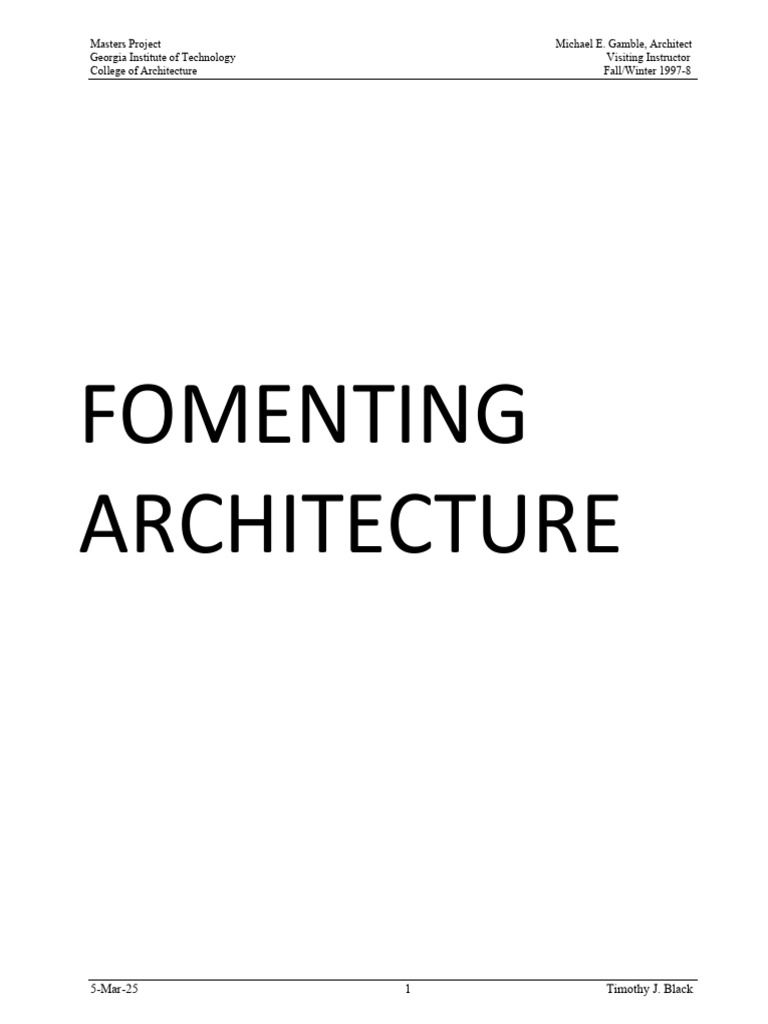 Fomenting Architecture: Critical Design Insights | PDF | Democracy ...
