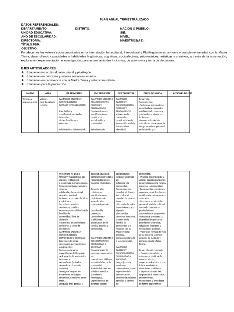 Plan Anual de Educación Inclusiva 2023 | PDF | Agua | Comunicación