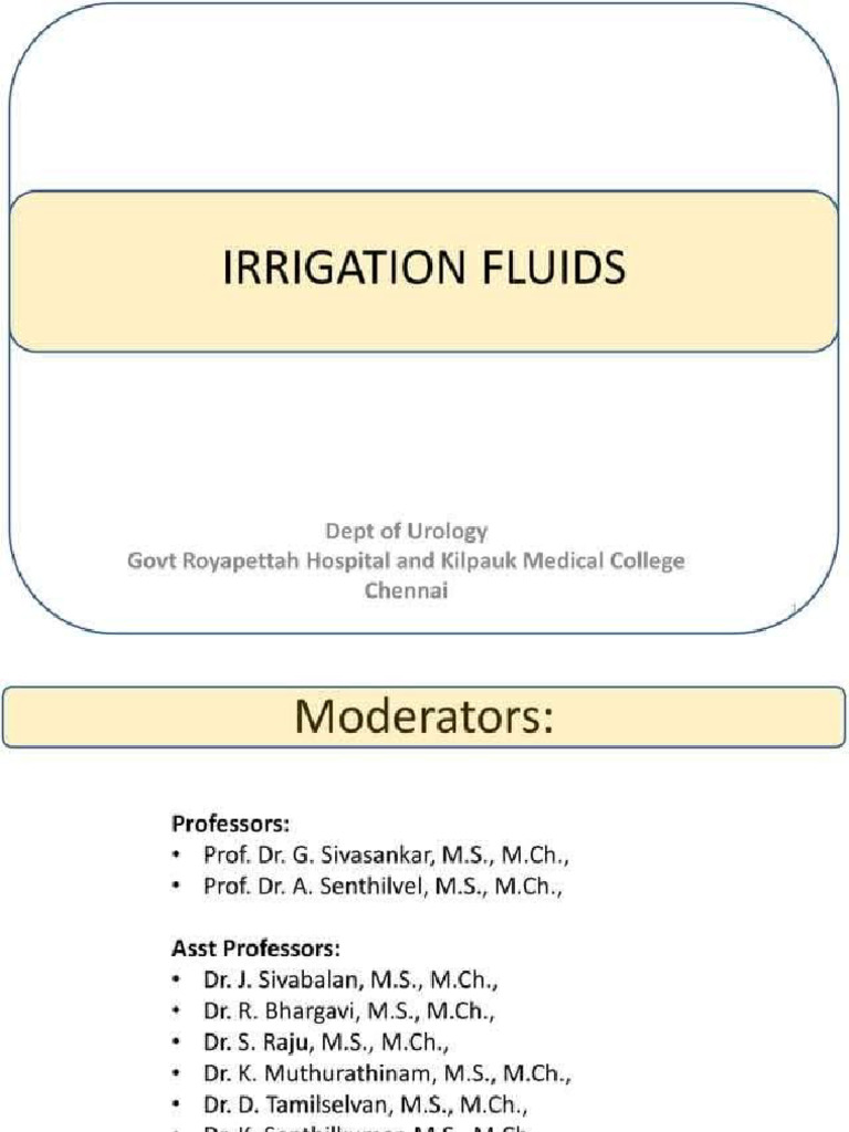 Uro instruments- irrigation fluids. | PDF