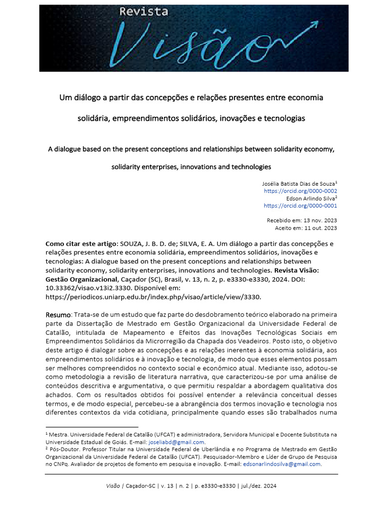 3330 Template+ +Revista+Visão Gestão+Organizacional | PDF | Economia ...
