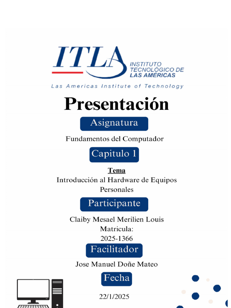 2025 1366 Cap01 Trabajo | PDF | Hardware de la computadora | Periférico