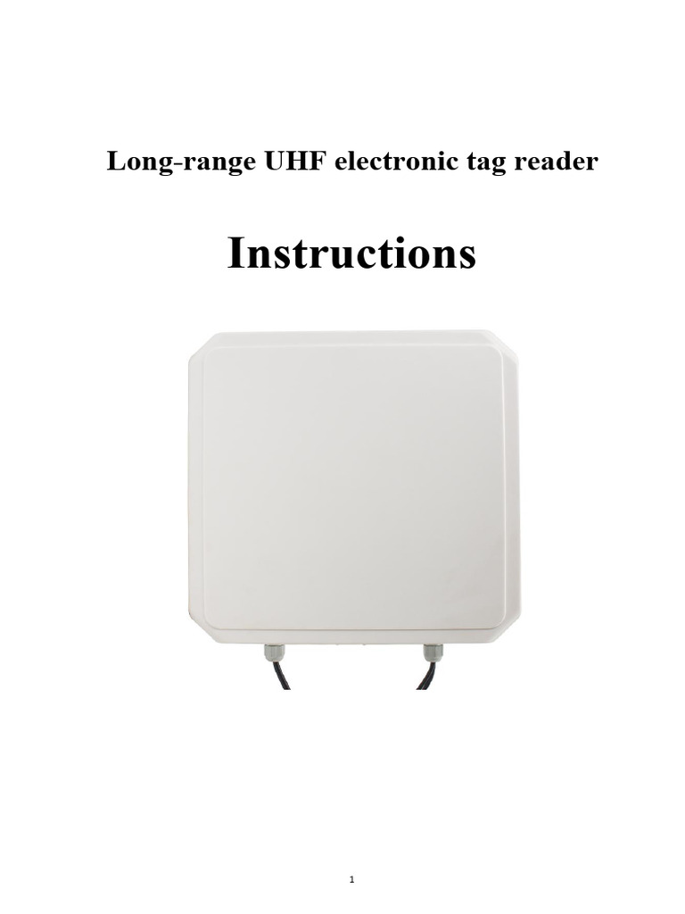 Uhf Rfid Reader Installation Guide Pdf Antenna Radio Transport