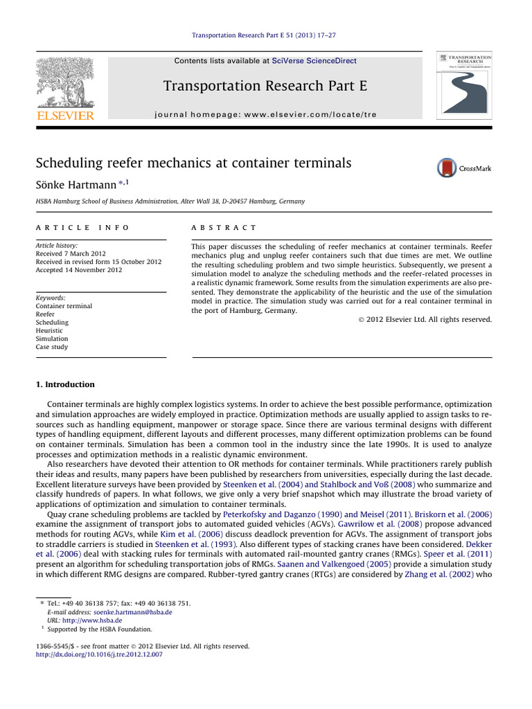 Reefer Mechanics Scheduling Guide | PDF | Simulation | Crane (Machine)