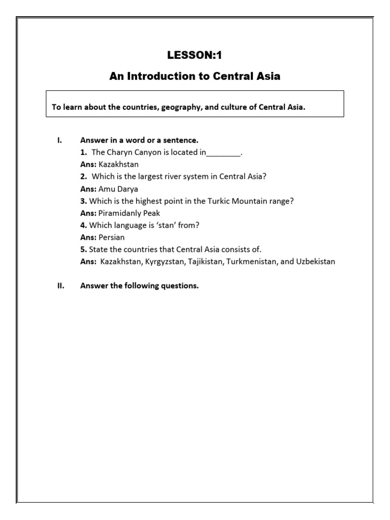 Central Asia's Geography and Rivers | PDF