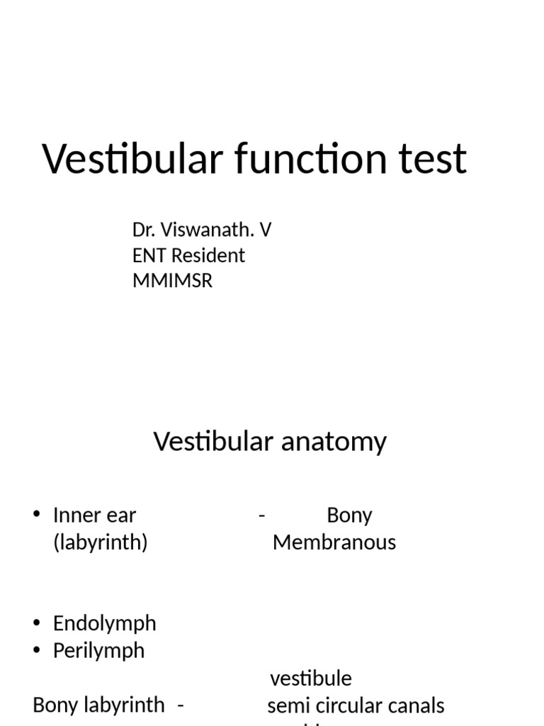 Vestibularfunctiontest | PDF | Vestibular System | Vertigo