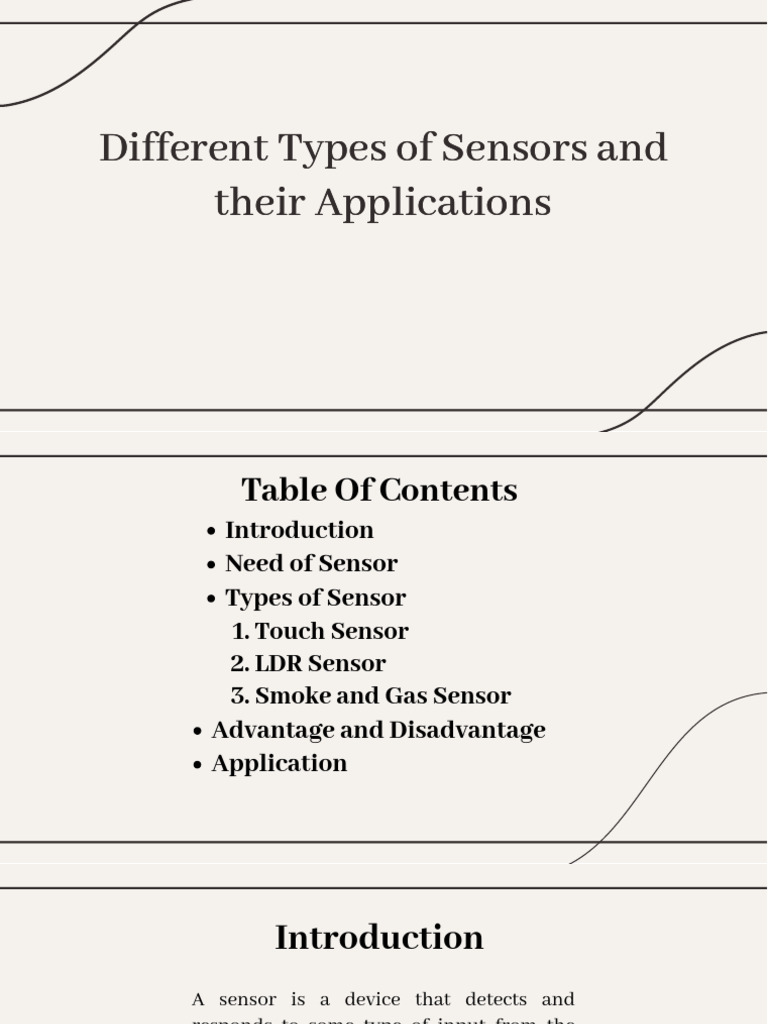 Types of Sensors and Their Uses | PDF | Sensor | Gases
