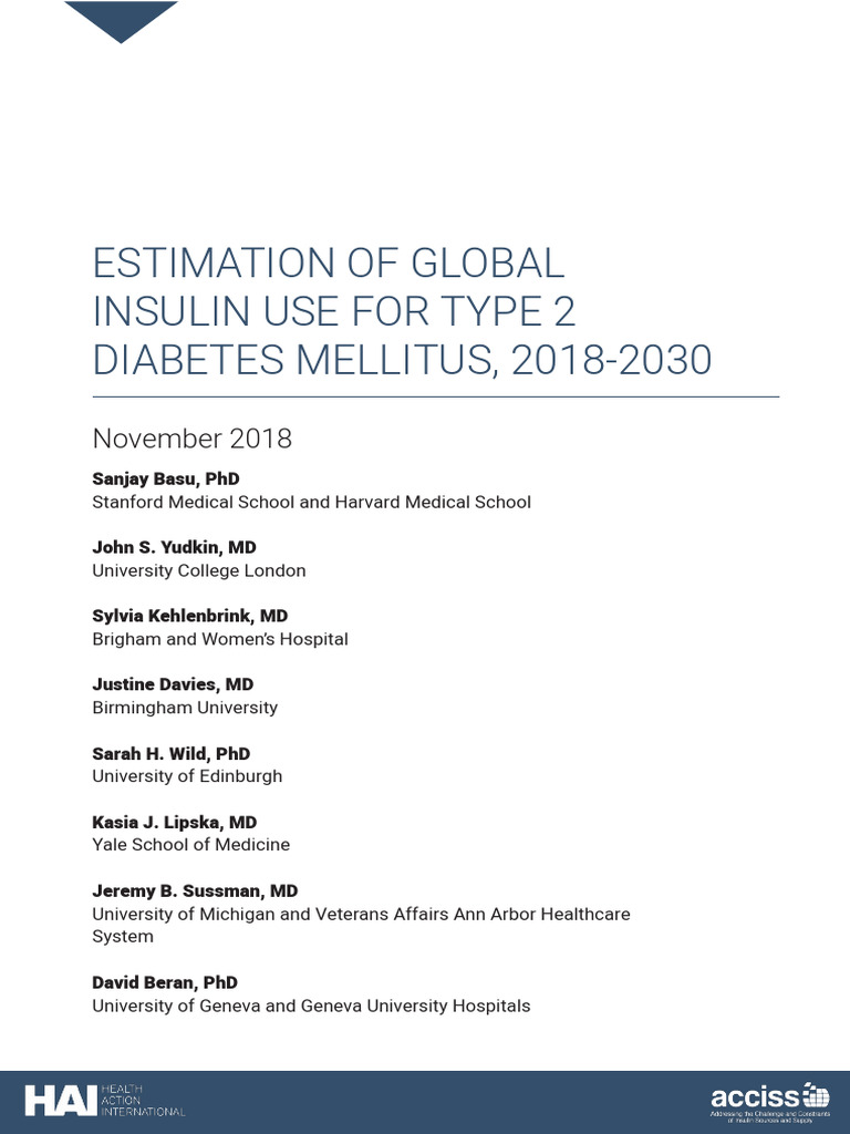 Estimate of Insulin Use in Type 2 Diabetes1 | PDF | Diabetes | Glycated ...
