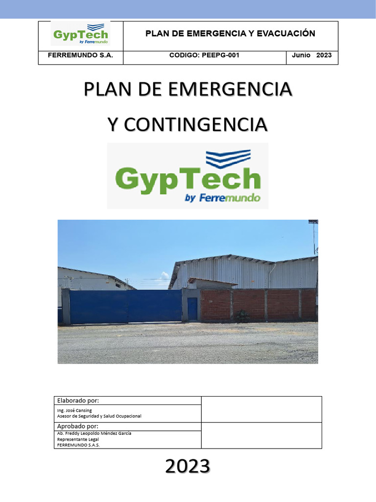 Plan de Emergencia y Contingencia Gyptech by Ferremundo 2023 v1 | PDF ...
