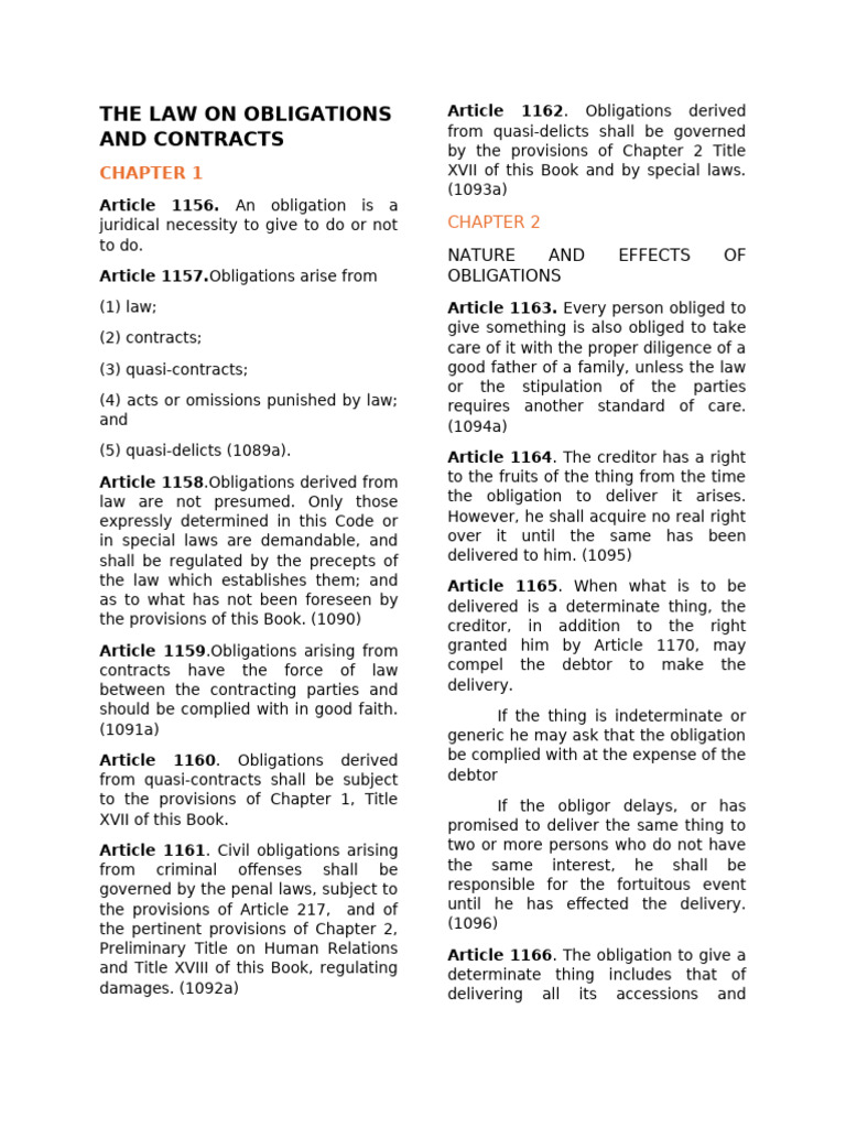 Understanding Obligations and Contracts | PDF | Guarantee | Private Law
