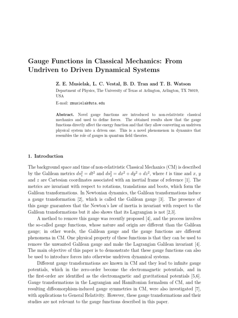 Null Lagrangians Gauge Functions and For | PDF | Lagrangian Mechanics ...