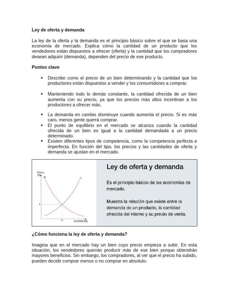 Ley de Oferta y Demanda | PDF | Oferta y demanda | Oferta (economía)