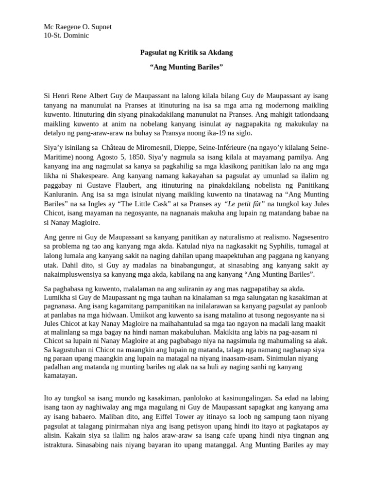 Ang Munting Bariles | PDF