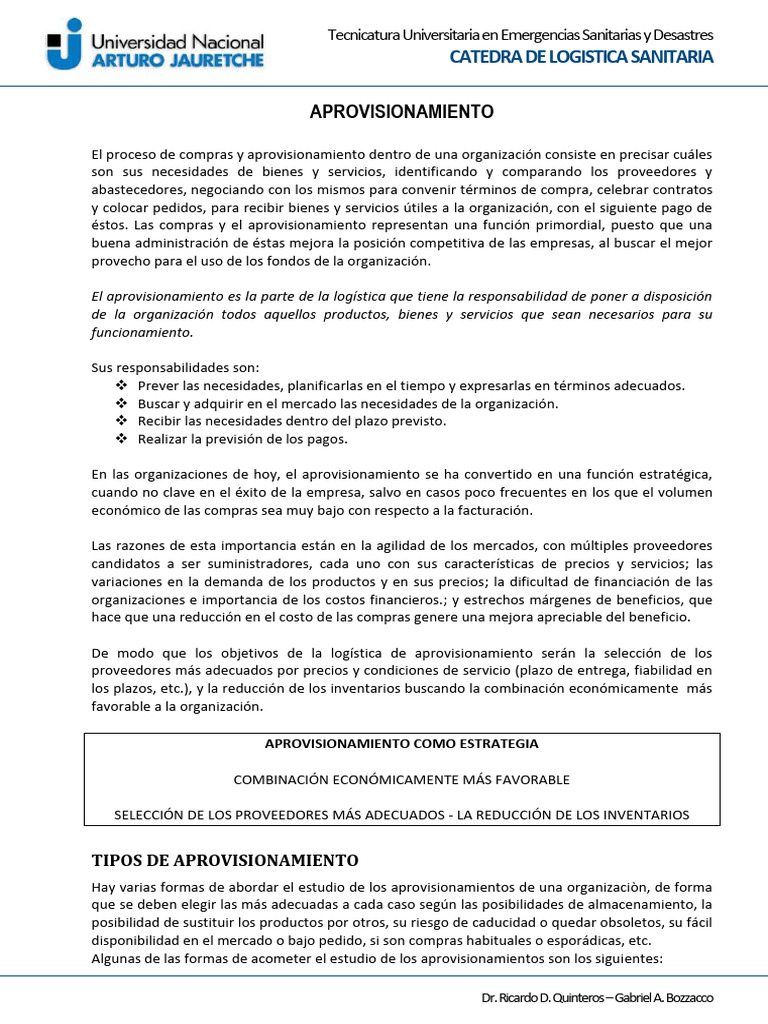 Estrategias de Aprovisionamiento Efectivas | PDF | Calidad (comercial ...