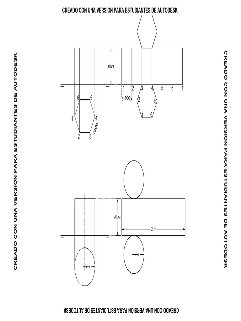 Prisma Hexagonal y Cilindro Recto B | PDF