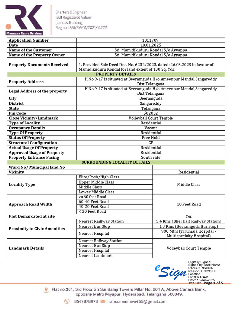 ISRO 2D Property Valuation Report | PDF | Social Divisions | Social Status