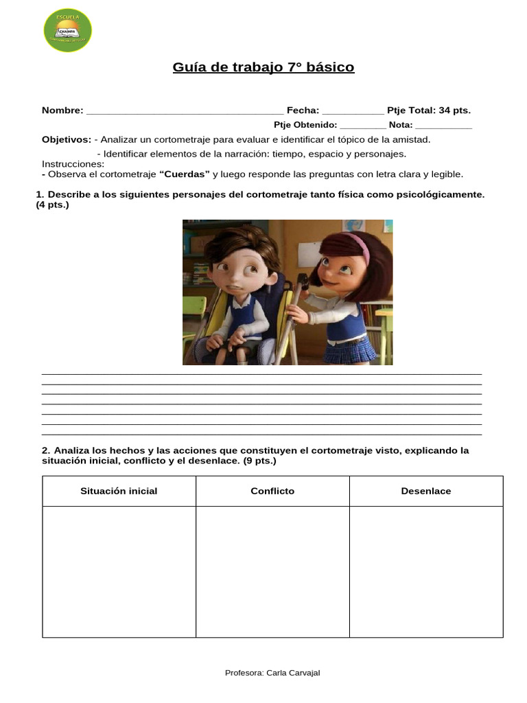 Análisis del cortometraje "Cuerdas" | PDF