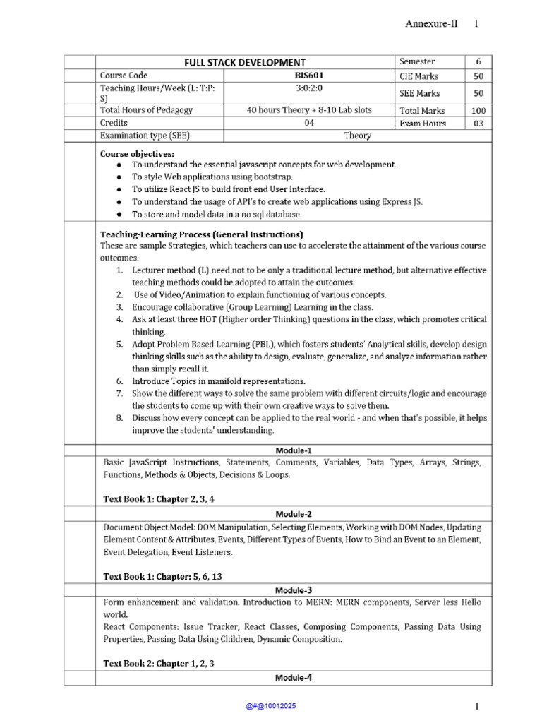 BIS601 Syllabus Search Creators | PDF